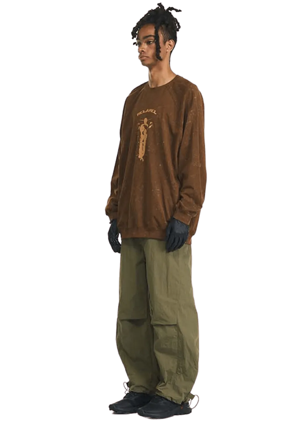 Deconstructed Washed Print Sweatshirt