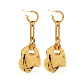Desert Melted Coin Earrings - 18kt gold plated