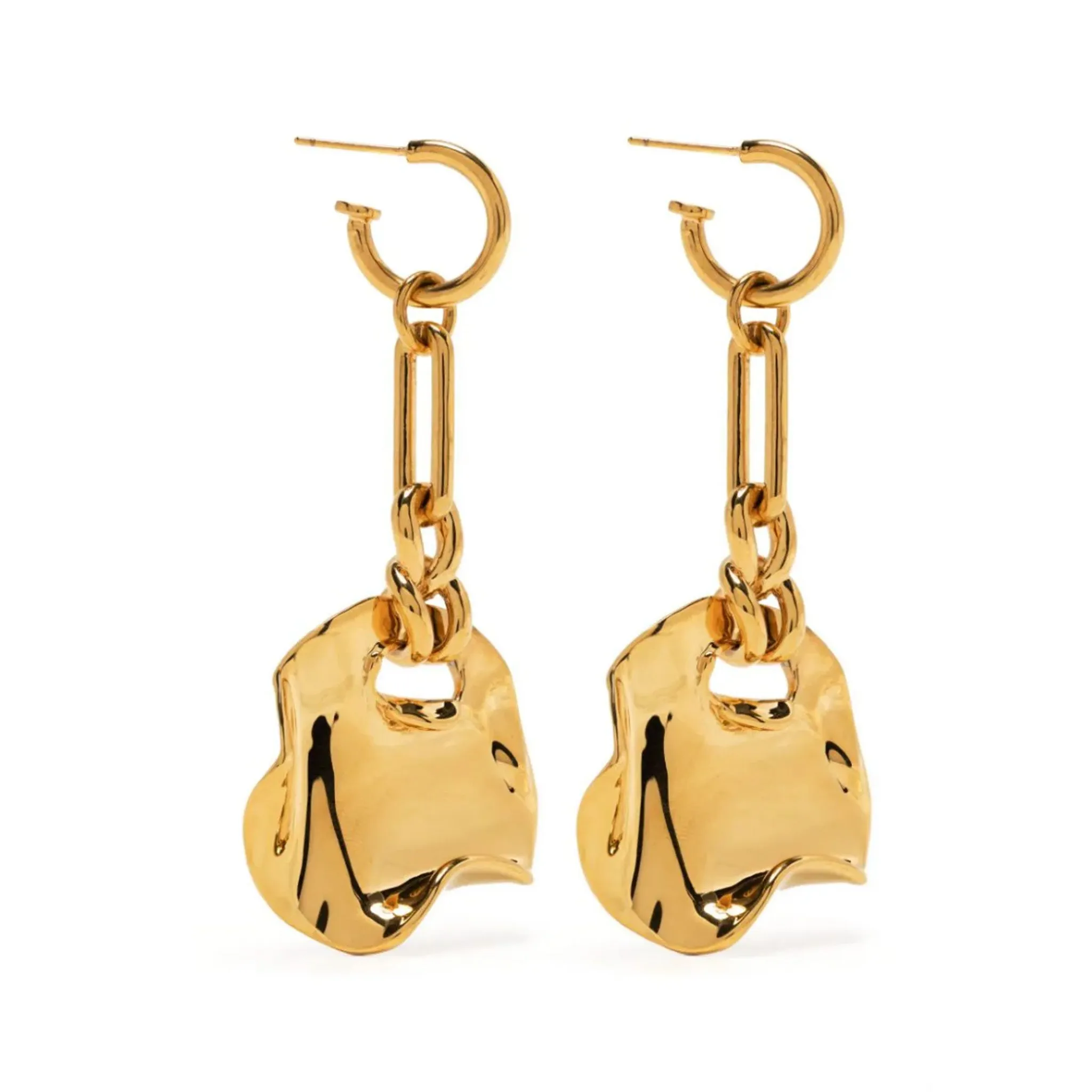 Desert Melted Coin Earrings - 18kt gold plated