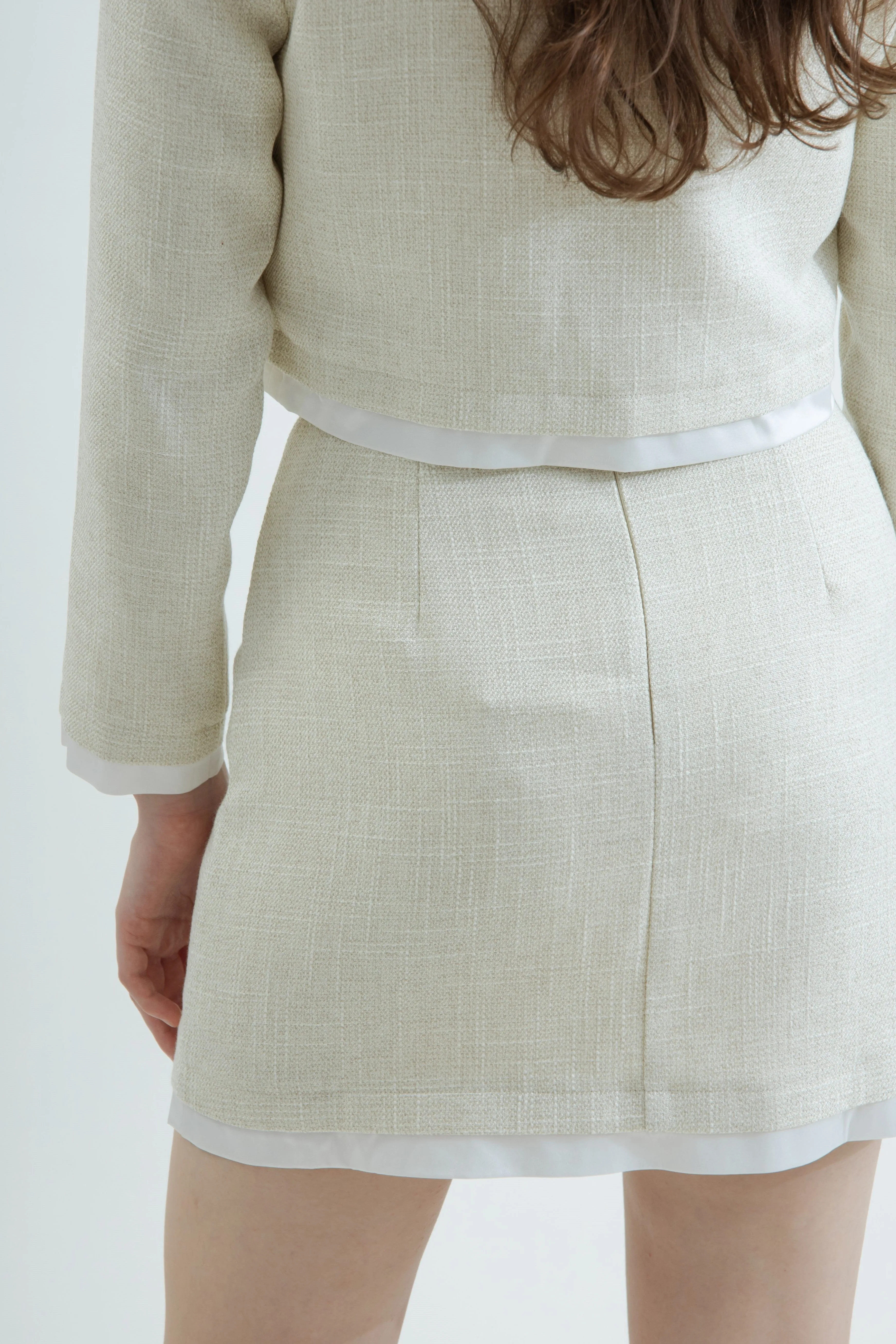 Double Layered A Line Skirt (Beige Mix)