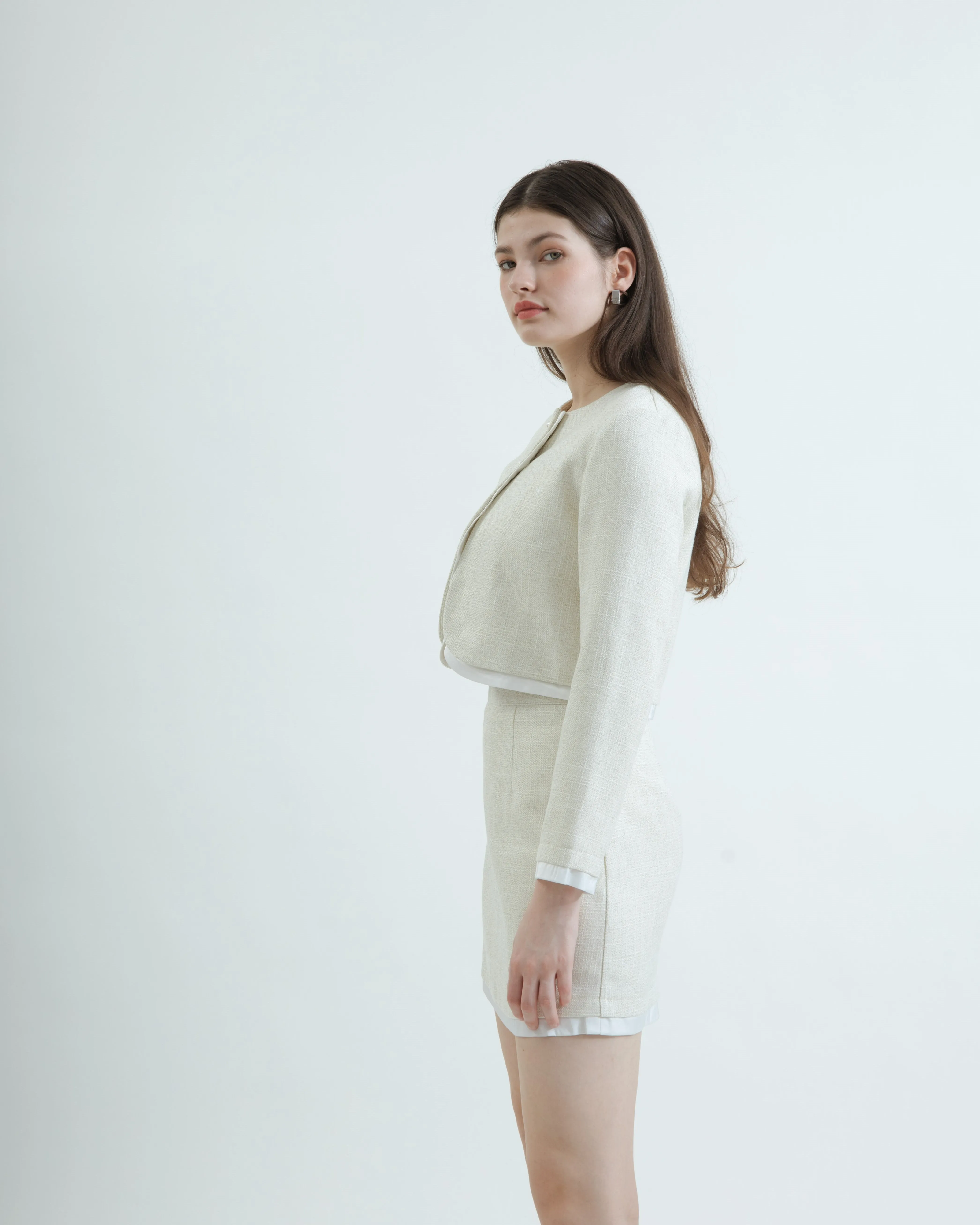 Double Layered A Line Skirt (Beige Mix)