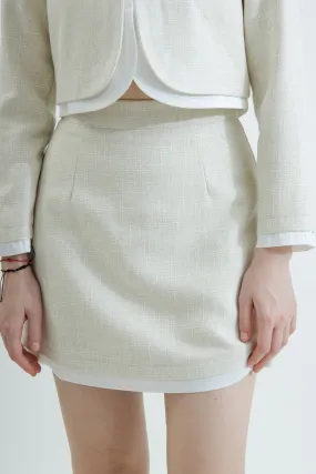 Double Layered A Line Skirt (Beige Mix)