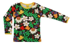 Duns Long Sleeve Top - Autumn Flowers Brown