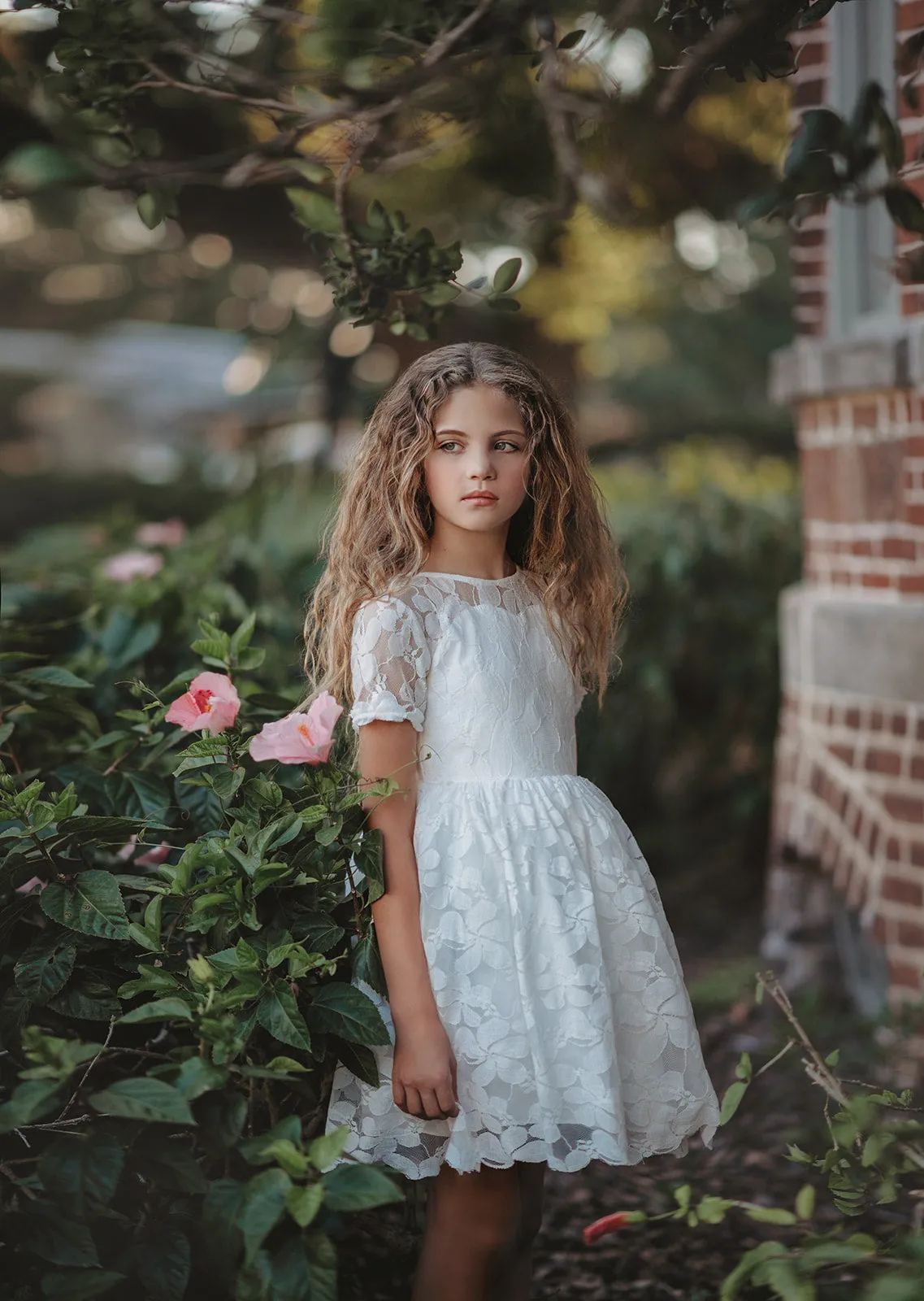 Evangeline Frock in White
