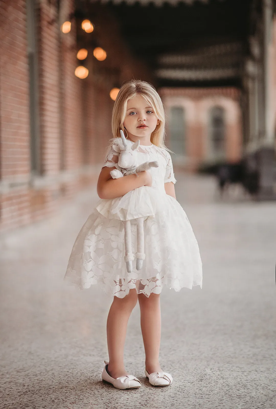 Evangeline Frock in White