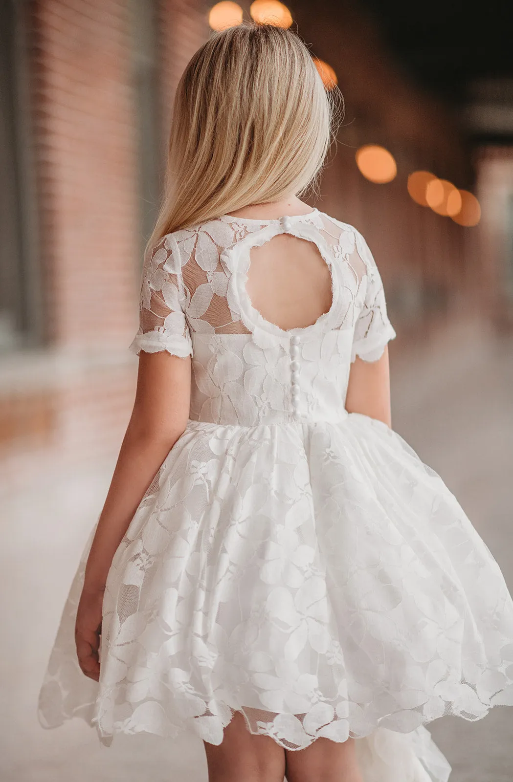 Evangeline Frock in White