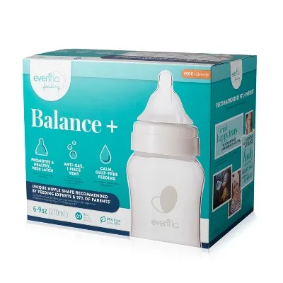 Evenflo 6pk Balance Wide-Neck Anti-Colic Baby Bottles - 9oz