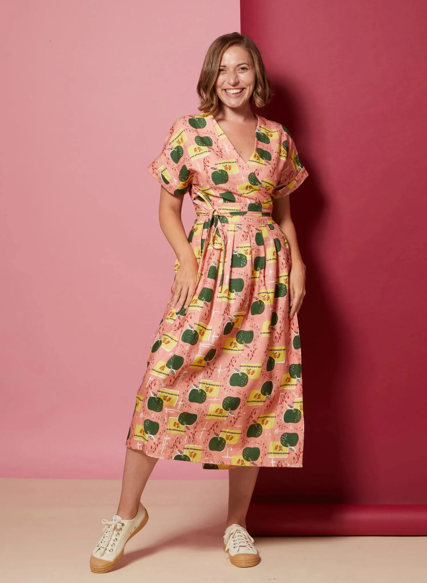 Final Sale Pink Apples Esme Wrap Dress by Palava