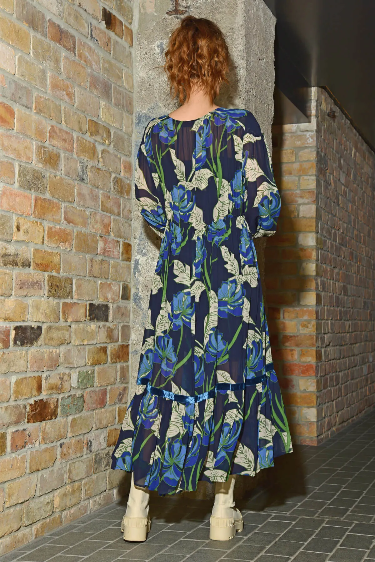 Get A Bloom Maxi Dress - Navy -Cooper