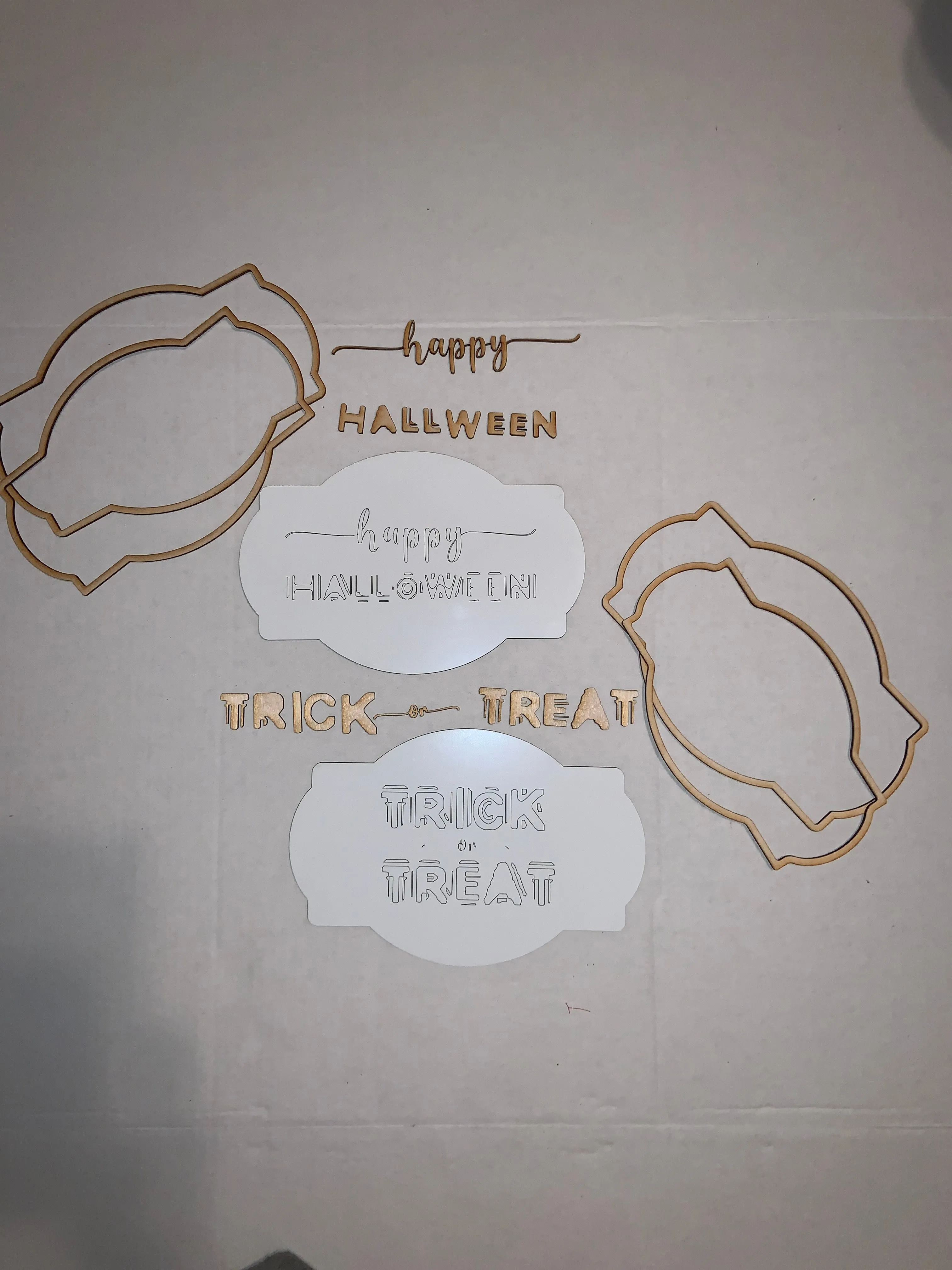 Halloween Duo Trick or Treat SVG File Laser Ready Double Framed Glowforge