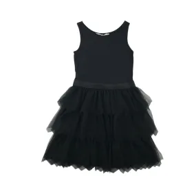 H&M dress 9-10 years black layered mesh skirt