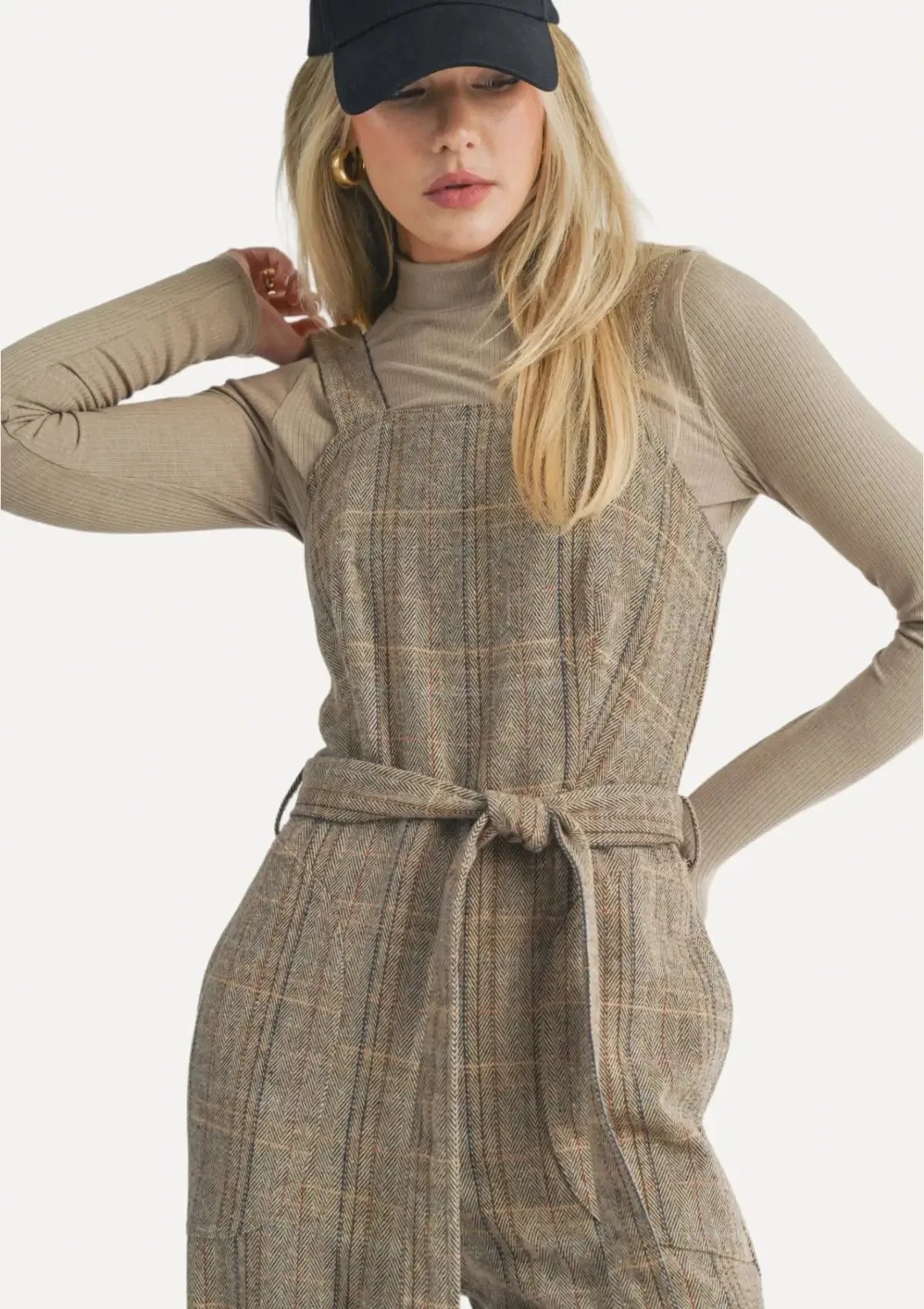 Harmony Herringbone Overall - Brown Multi