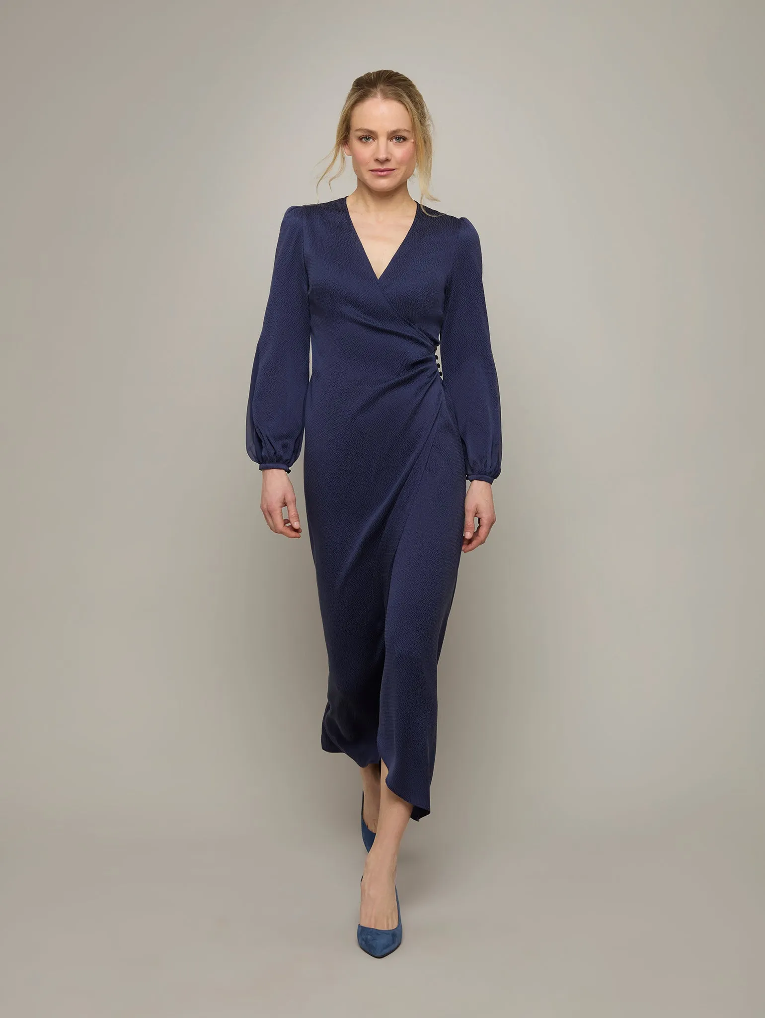 IRIS | Silk Midi Wrap Dress