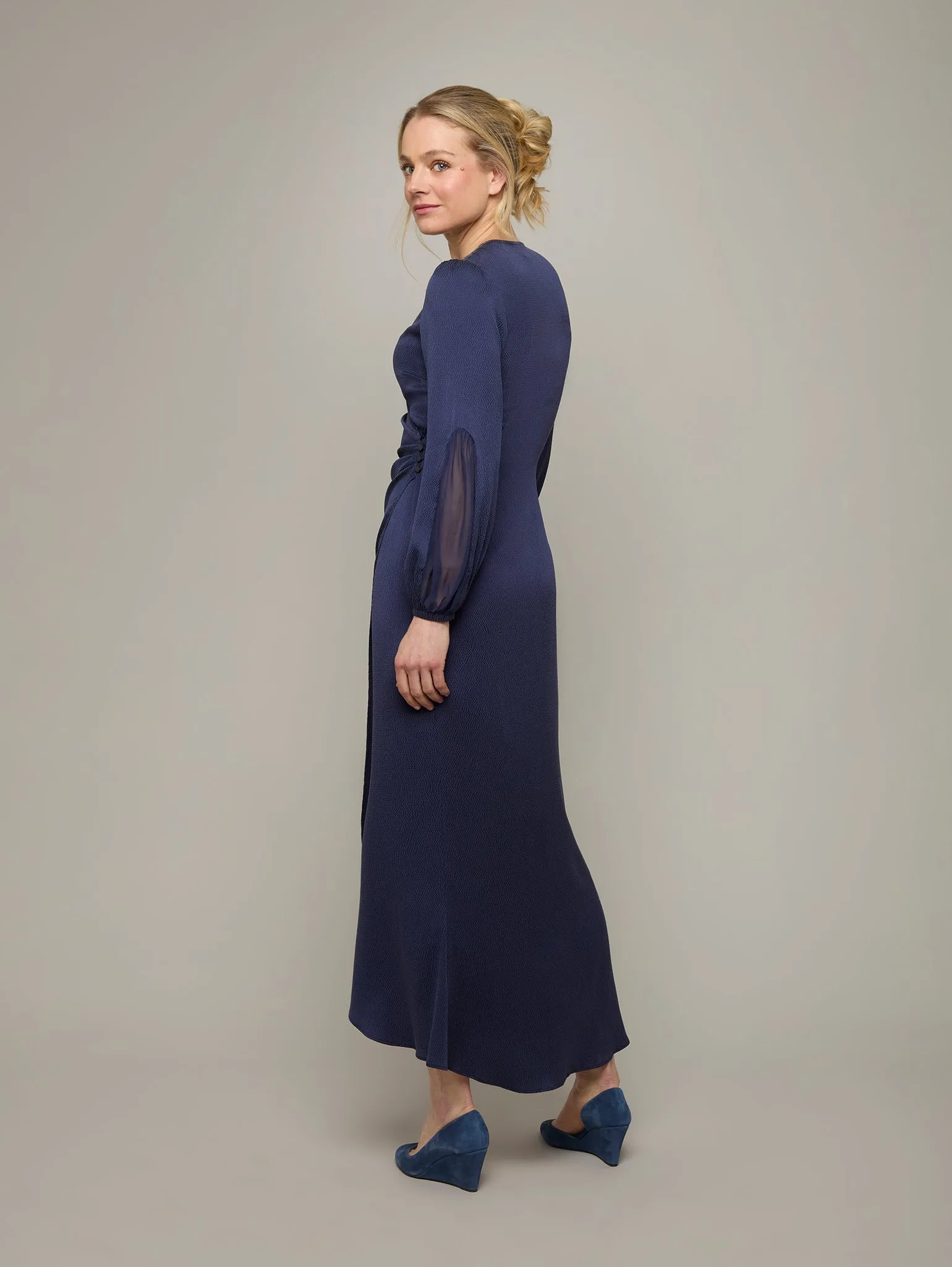 IRIS | Silk Midi Wrap Dress
