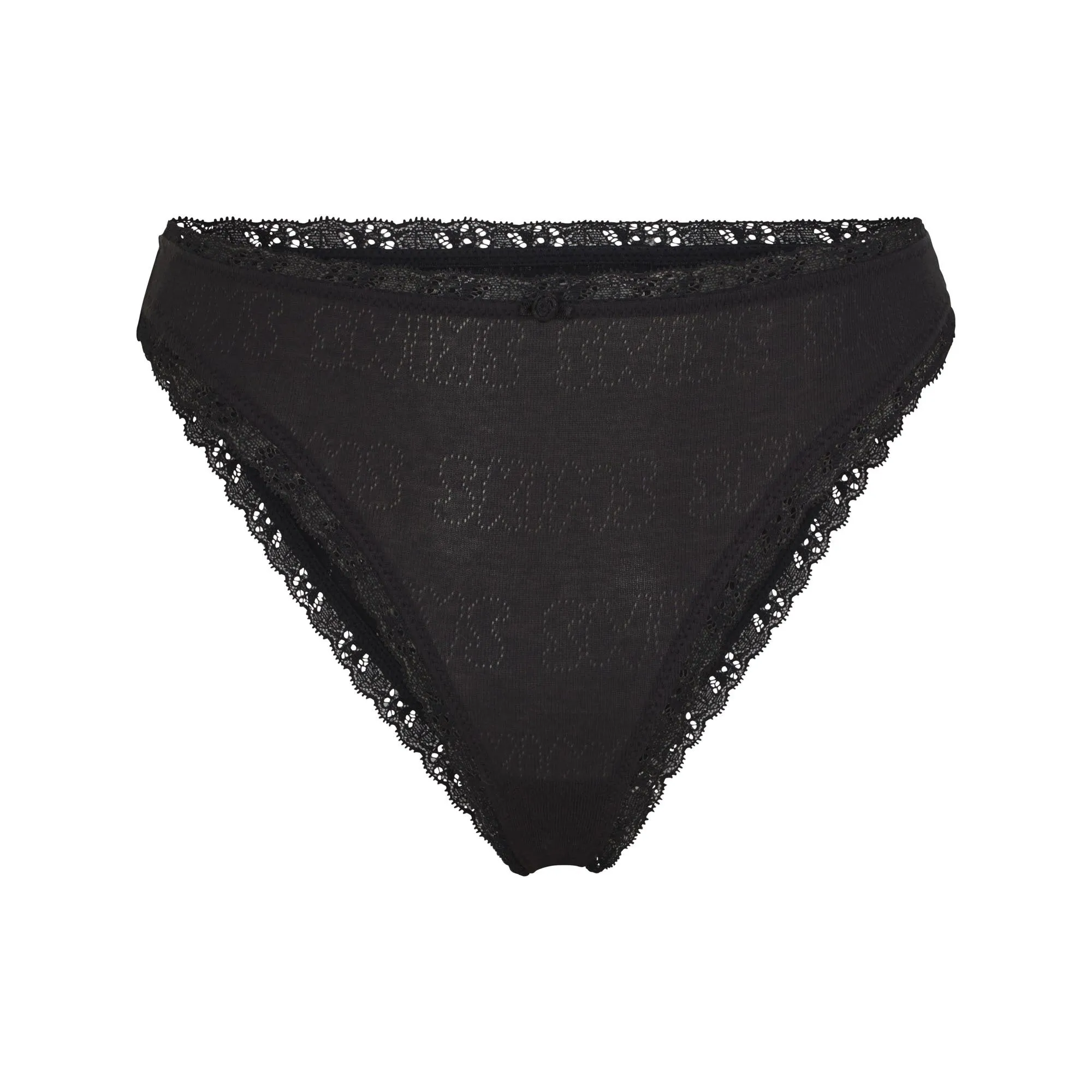 LACE POINTELLE CHEEKY BRIEF | ONYX
