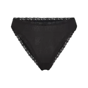 LACE POINTELLE CHEEKY BRIEF | ONYX