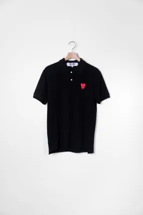 Layered Double Emblem Polo Black/Red T290