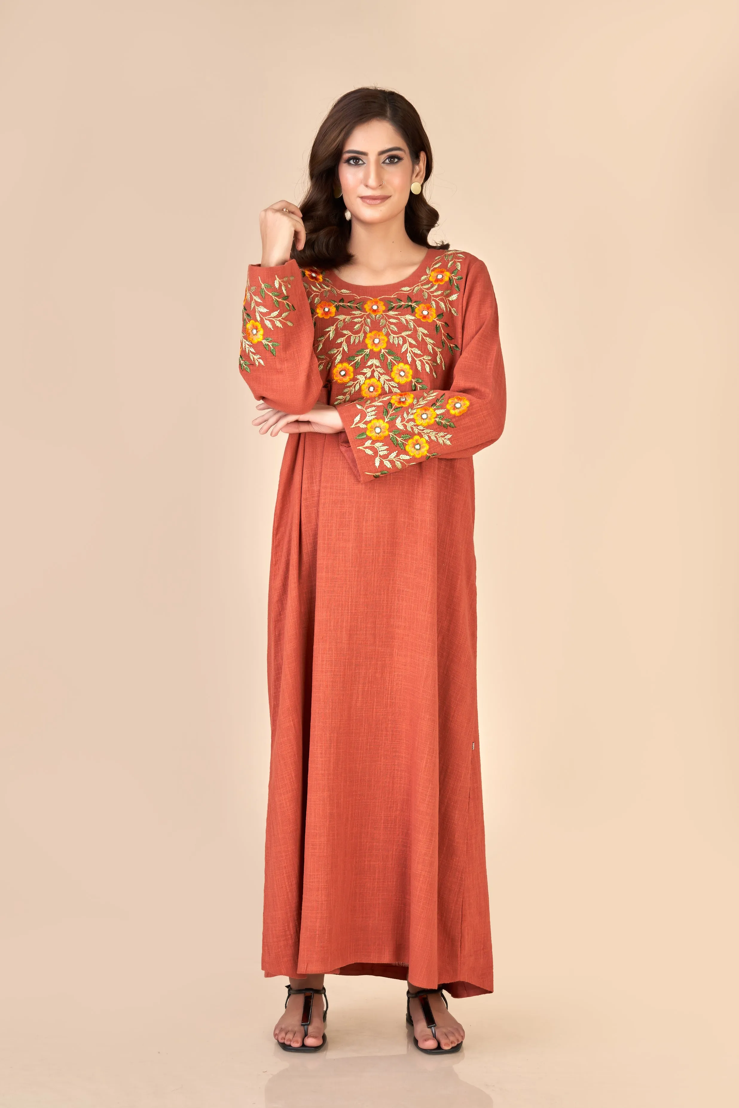 LONG DRESS (EMBROIDERED) W24-F39