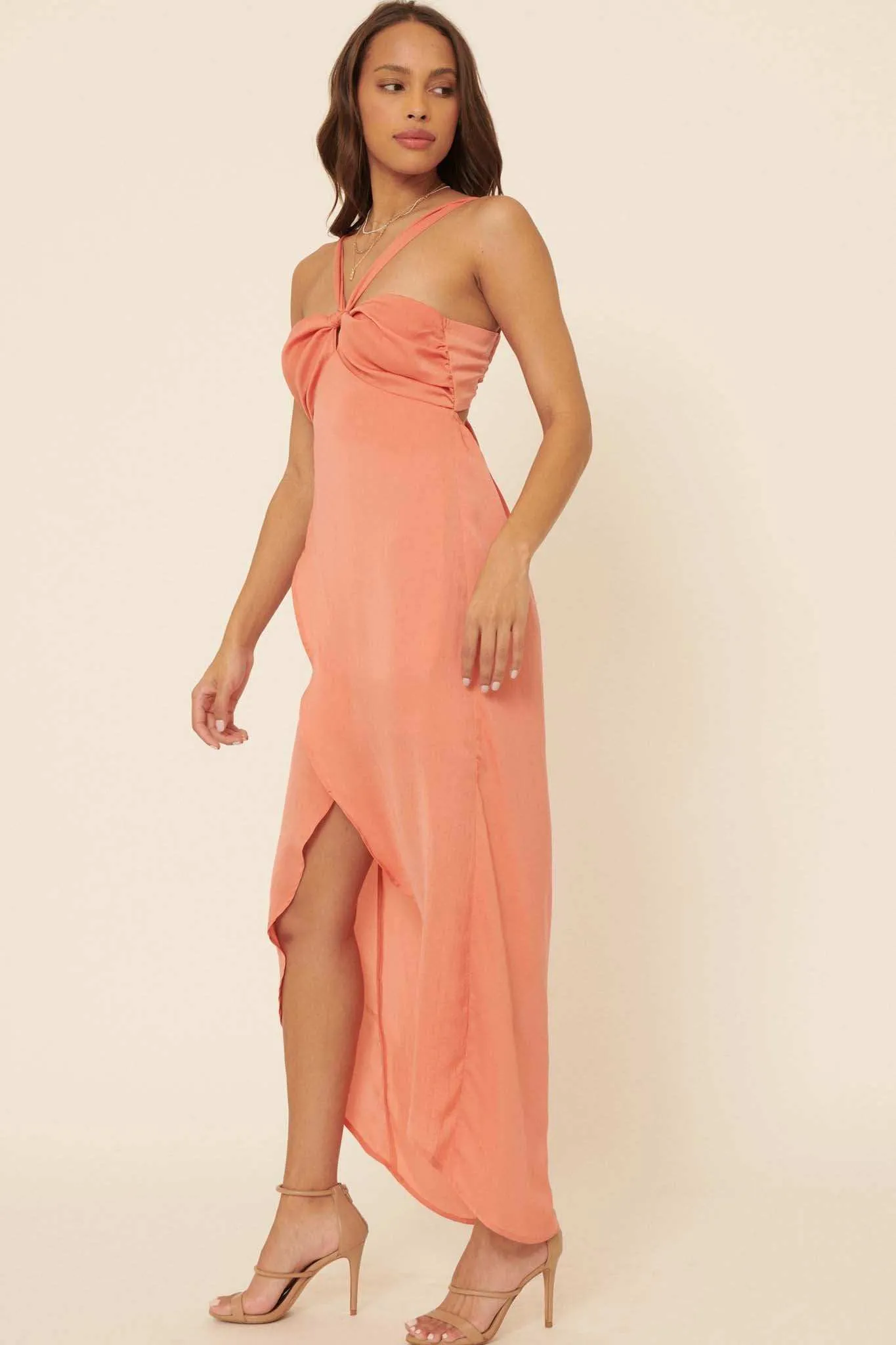 Love You More Satin Tulip Maxi Dress