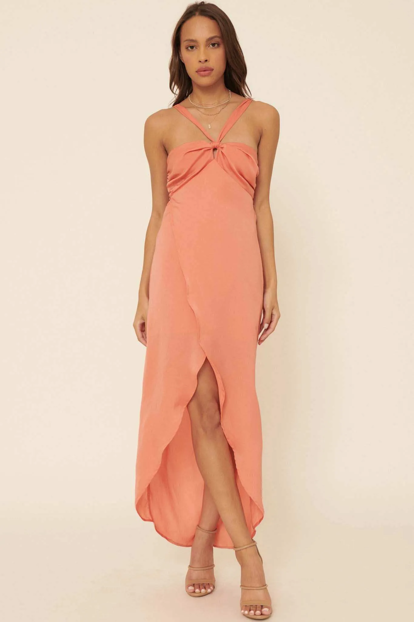 Love You More Satin Tulip Maxi Dress