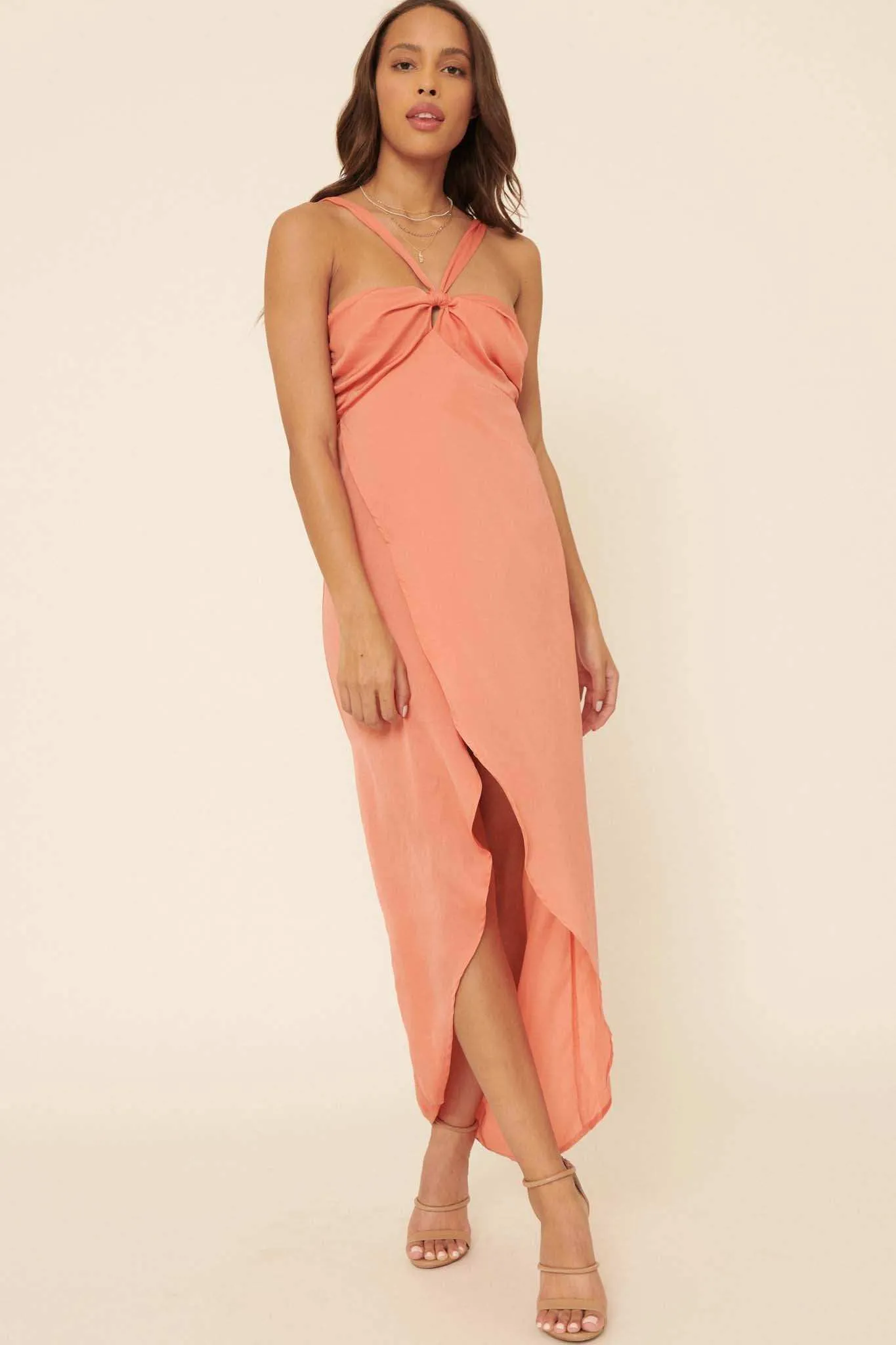 Love You More Satin Tulip Maxi Dress