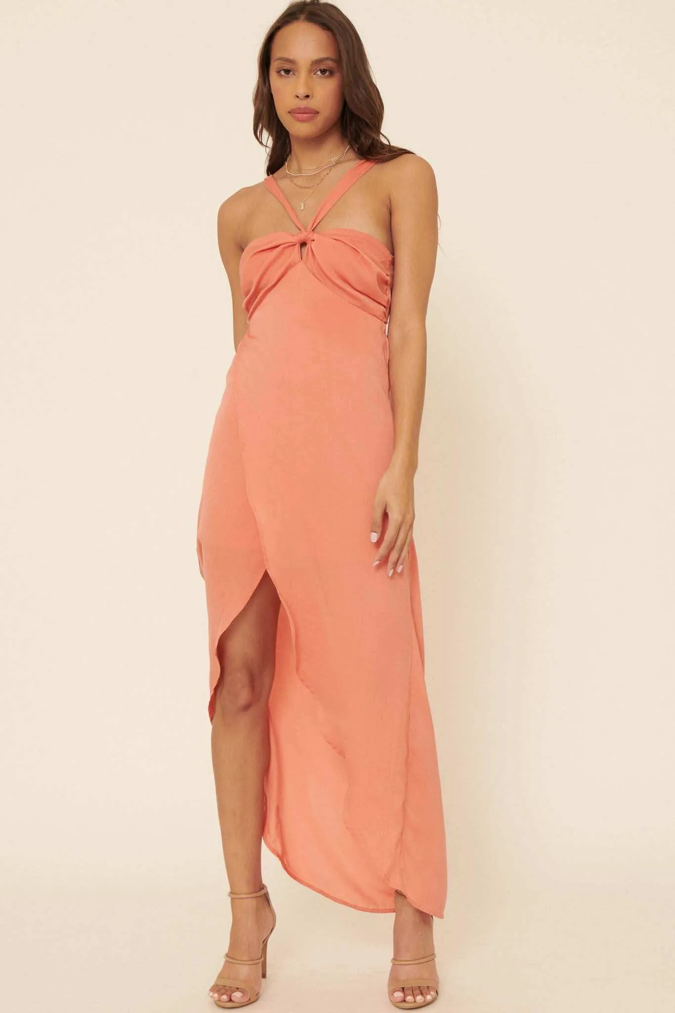 Love You More Satin Tulip Maxi Dress
