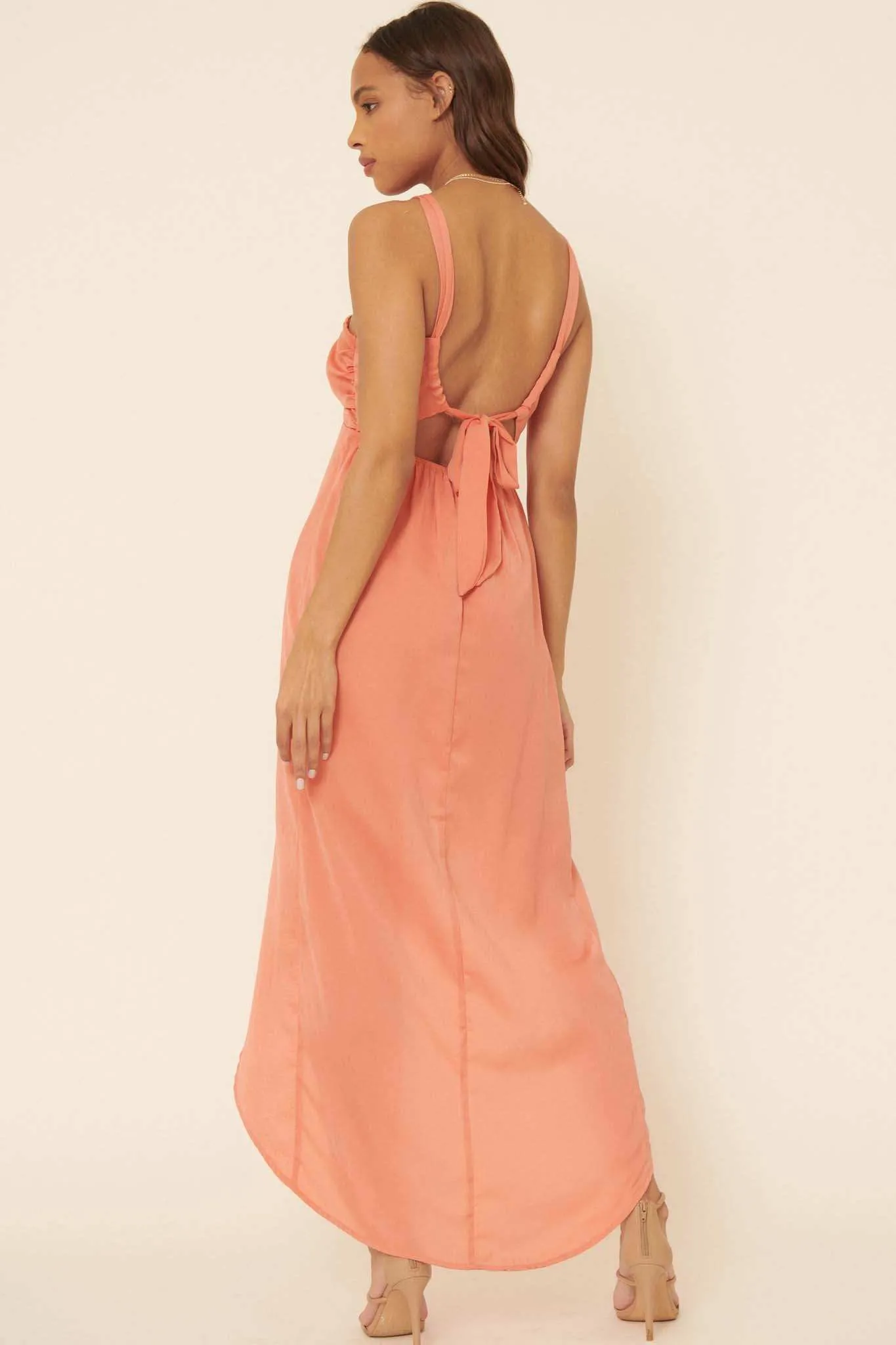 Love You More Satin Tulip Maxi Dress