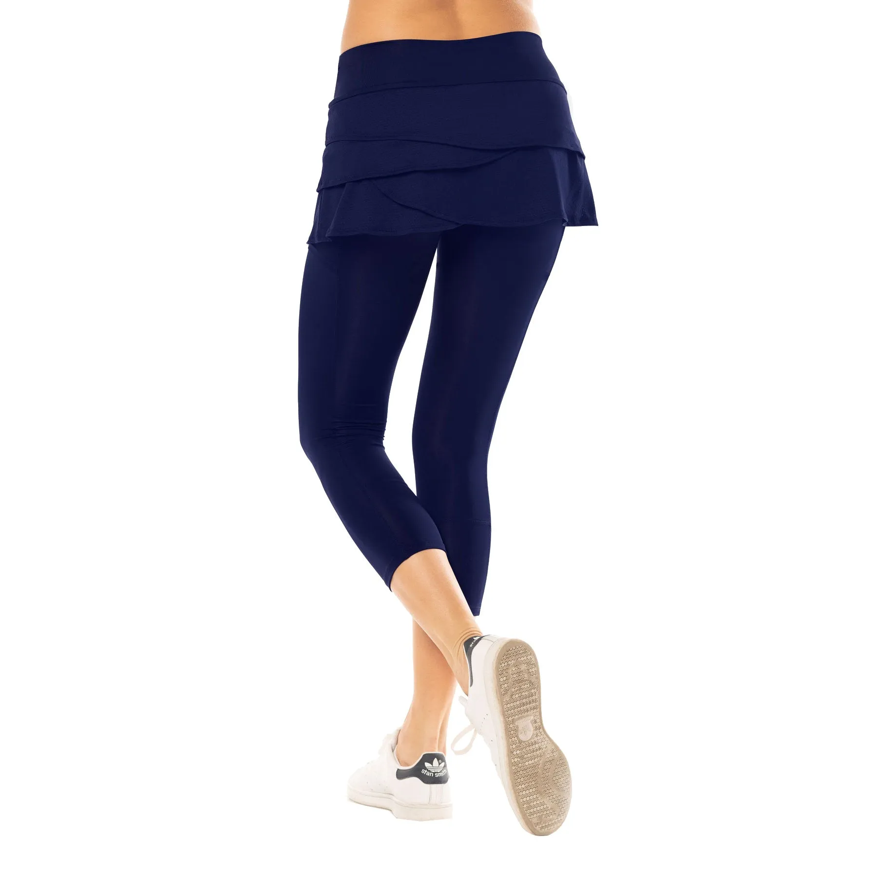 Lucky in Love Scallop Womens Tennis Skirt with Capri Leggings