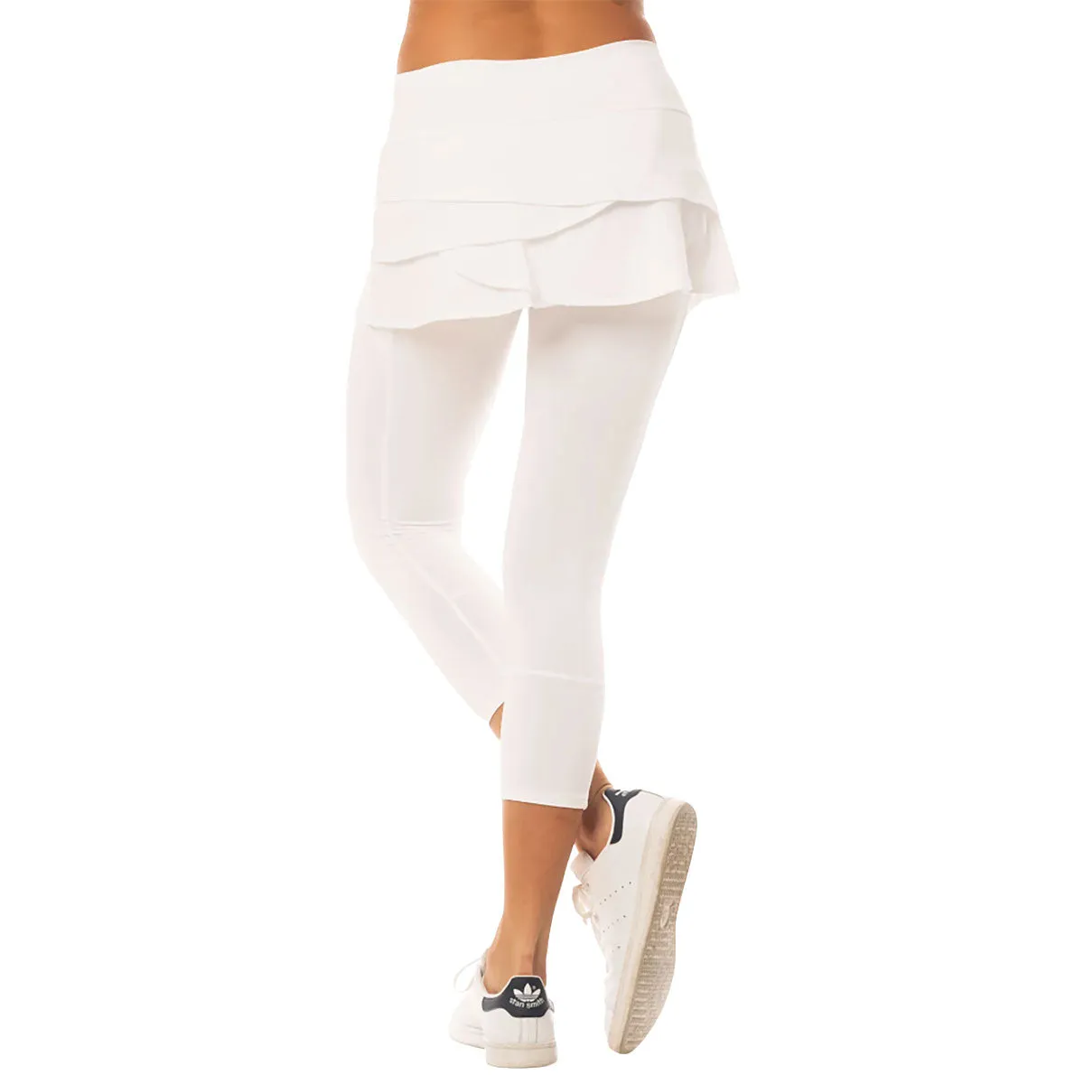 Lucky in Love Scallop Womens Tennis Skirt with Capri Leggings