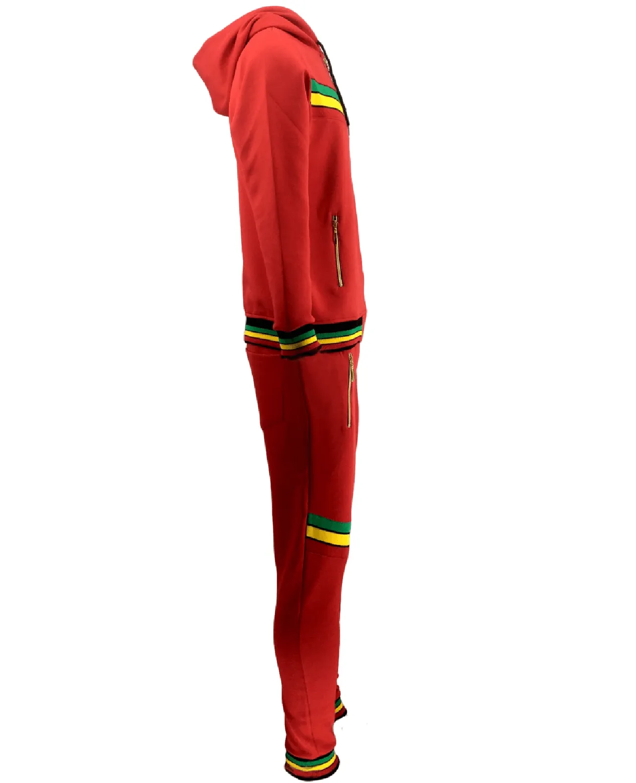 Mens Tracksuit 2 Piece Zipper Rasta Multicolour Men's Matching Sweatshirts Sweatpants Athletic Hoodie & Joggers Zip Pants Bottoms Track Suit
