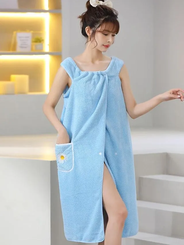 MicroFiber Wearable Bath Towel Dress Super Absorbent Home Wear Bath Skirt Bath Towel Ladies Water-Absorbent Soft Thick Wrapped Bathrobe Quick-dry