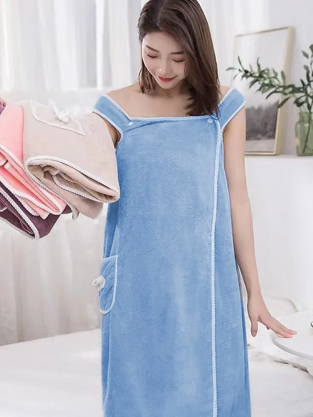 MicroFiber Wearable Bath Towel Dress Super Absorbent Home Wear Bath Skirt Bath Towel Ladies Water-Absorbent Soft Thick Wrapped Bathrobe Quick-dry