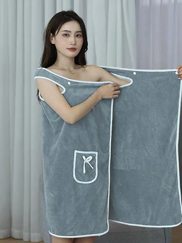 MicroFiber Wearable Bath Towel Dress Super Absorbent Home Wear Bath Skirt Bath Towel Ladies Water-Absorbent Soft Thick Wrapped Bathrobe Quick-dry
