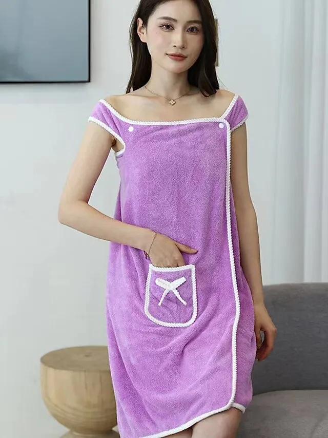 MicroFiber Wearable Bath Towel Dress Super Absorbent Home Wear Bath Skirt Bath Towel Ladies Water-Absorbent Soft Thick Wrapped Bathrobe Quick-dry