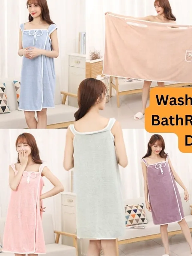 MicroFiber Wearable Bath Towel Dress Super Absorbent Home Wear Bath Skirt Bath Towel Ladies Water-Absorbent Soft Thick Wrapped Bathrobe Quick-dry