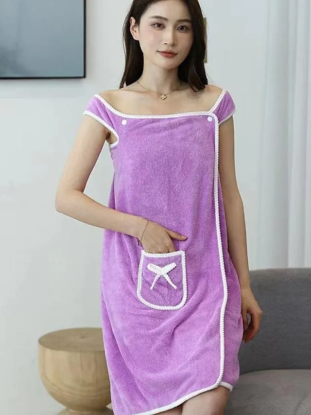 MicroFiber Wearable Bath Towel Dress Super Absorbent Home Wear Bath Skirt Bath Towel Ladies Water-Absorbent Soft Thick Wrapped Bathrobe Quick-dry