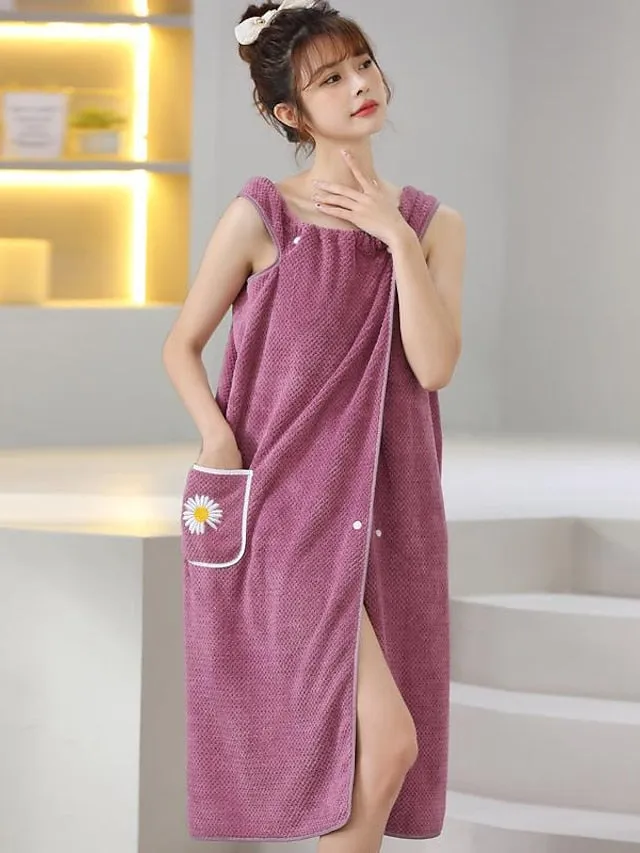MicroFiber Wearable Bath Towel Dress Super Absorbent Home Wear Bath Skirt Bath Towel Ladies Water-Absorbent Soft Thick Wrapped Bathrobe Quick-dry
