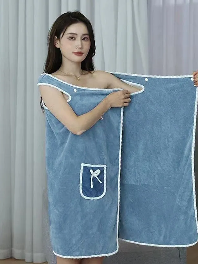 MicroFiber Wearable Bath Towel Dress Super Absorbent Home Wear Bath Skirt Bath Towel Ladies Water-Absorbent Soft Thick Wrapped Bathrobe Quick-dry