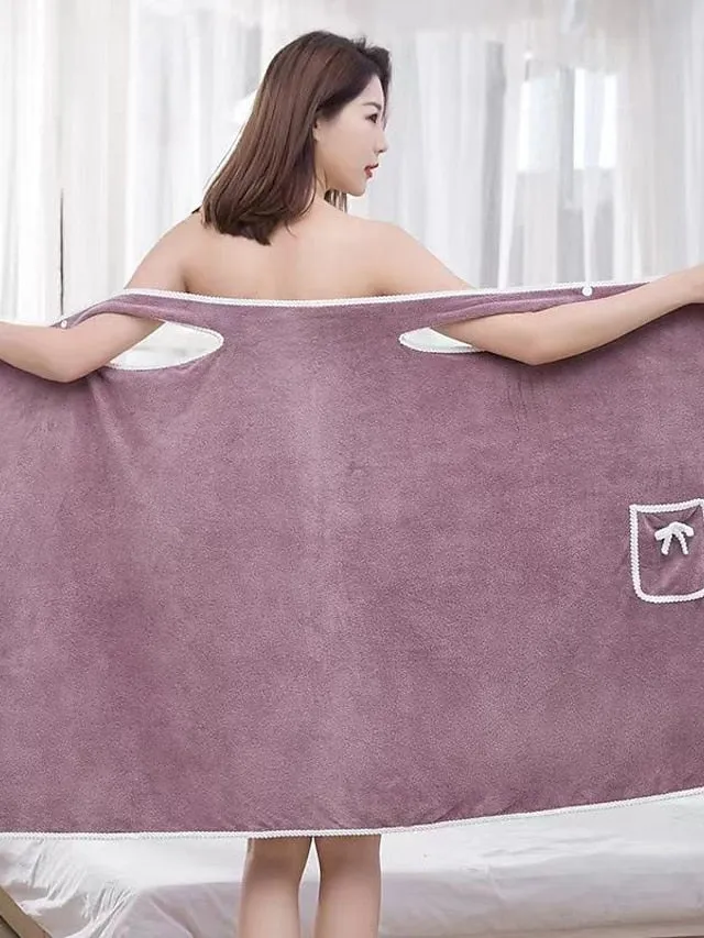 MicroFiber Wearable Bath Towel Dress Super Absorbent Home Wear Bath Skirt Bath Towel Ladies Water-Absorbent Soft Thick Wrapped Bathrobe Quick-dry