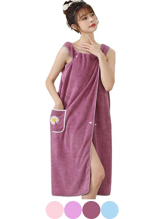 MicroFiber Wearable Bath Towel Dress Super Absorbent Home Wear Bath Skirt Bath Towel Ladies Water-Absorbent Soft Thick Wrapped Bathrobe Quick-dry