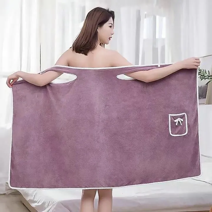MicroFiber Wearable Bath Towel Dress Super Absorbent Home Wear Bath Skirt Bath Towel Ladies Water-Absorbent Soft Thick Wrapped Bathrobe Quick-dry