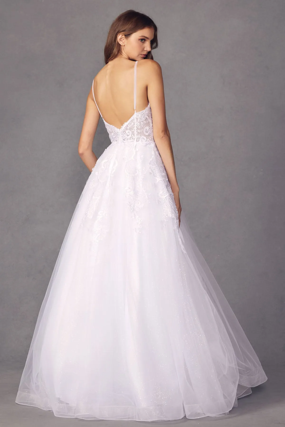 Open back ball gown