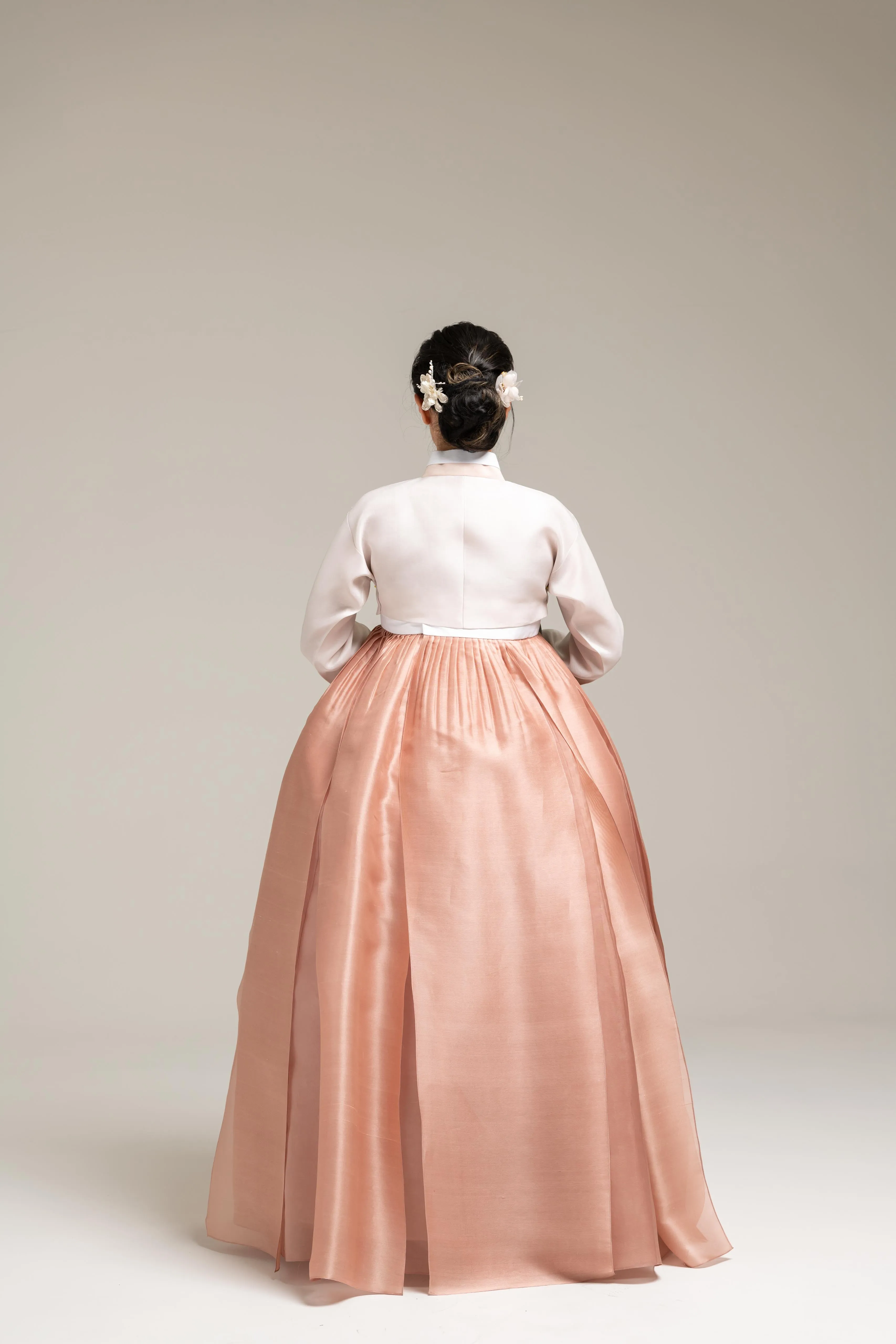 Peach Layered Dress & Light Peach Jeogori