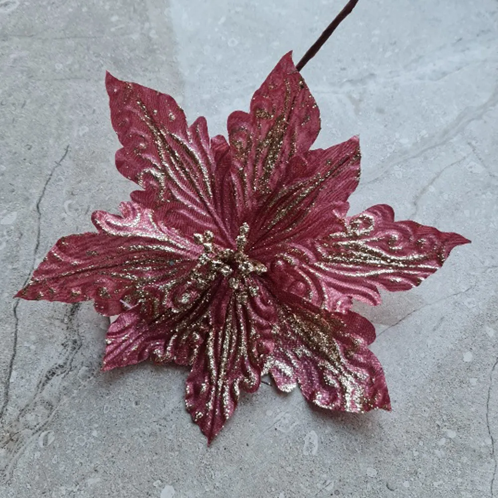Pink flower with gold pattern