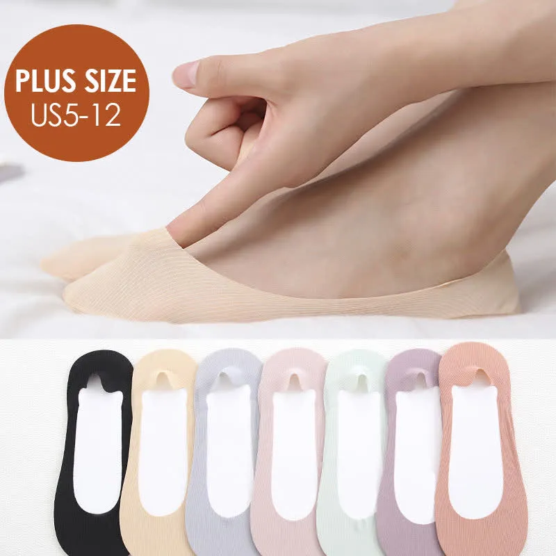 Plus Size Non-Slip No Show Socks(7 Pairs)