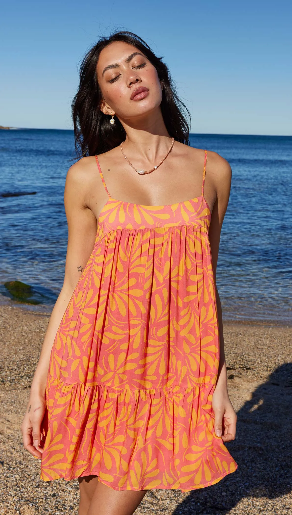 Pomelia Tiered Mini Dress