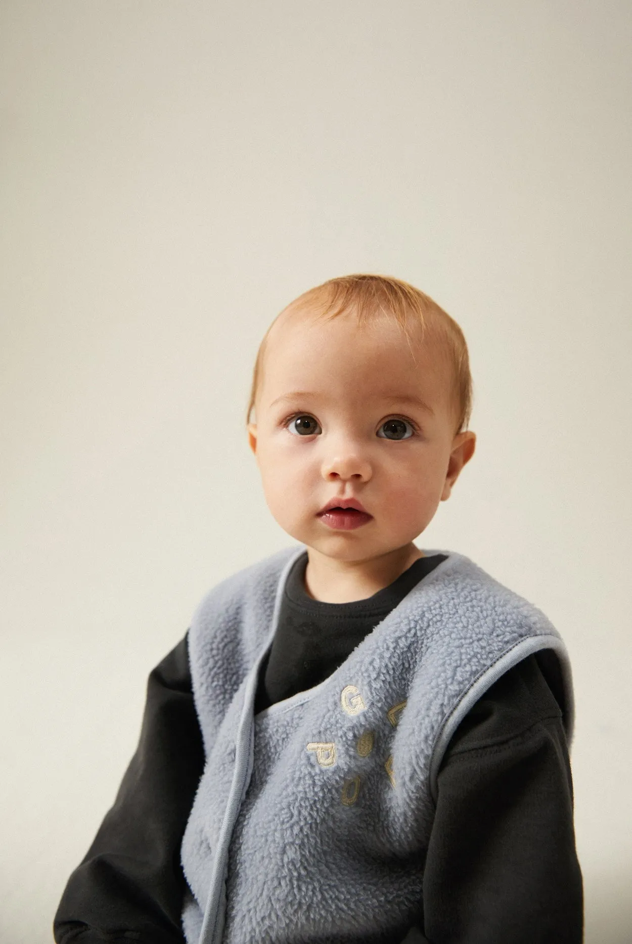 POP Baby Teddy Gilet | Stone Grey