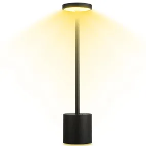 Portable LED Desk Lamp, Cordless & Rechargeable, Metal, Dimmable 3-Levels Brightness, for Bedside Nights, Battery Operated