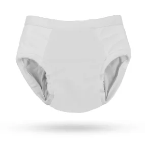 Protective Brief, Reusable Adult Diaper Set; White