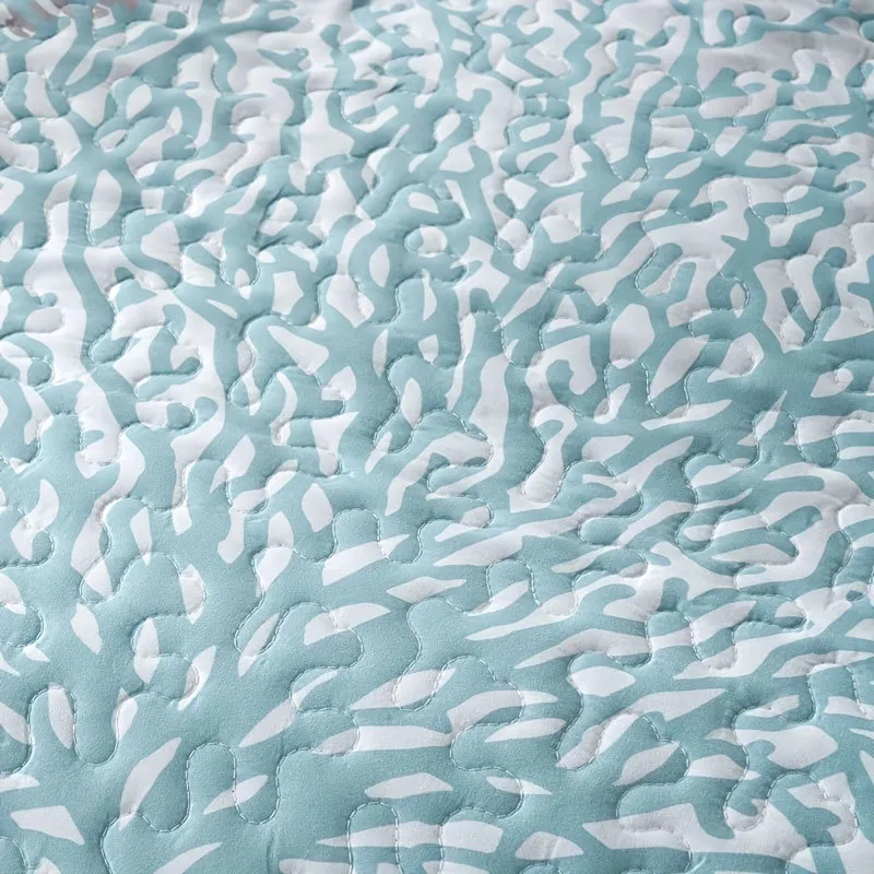 "Oceanic Flair" Soft & Lightweight 3pcs Coastal Bedding Set - Reversible Microfiber Quilt Cover With Coral Starfish Design, Includes 1 Quilt Cover And 2 Pillowcases (No Insert) - Perfect For All Seasons